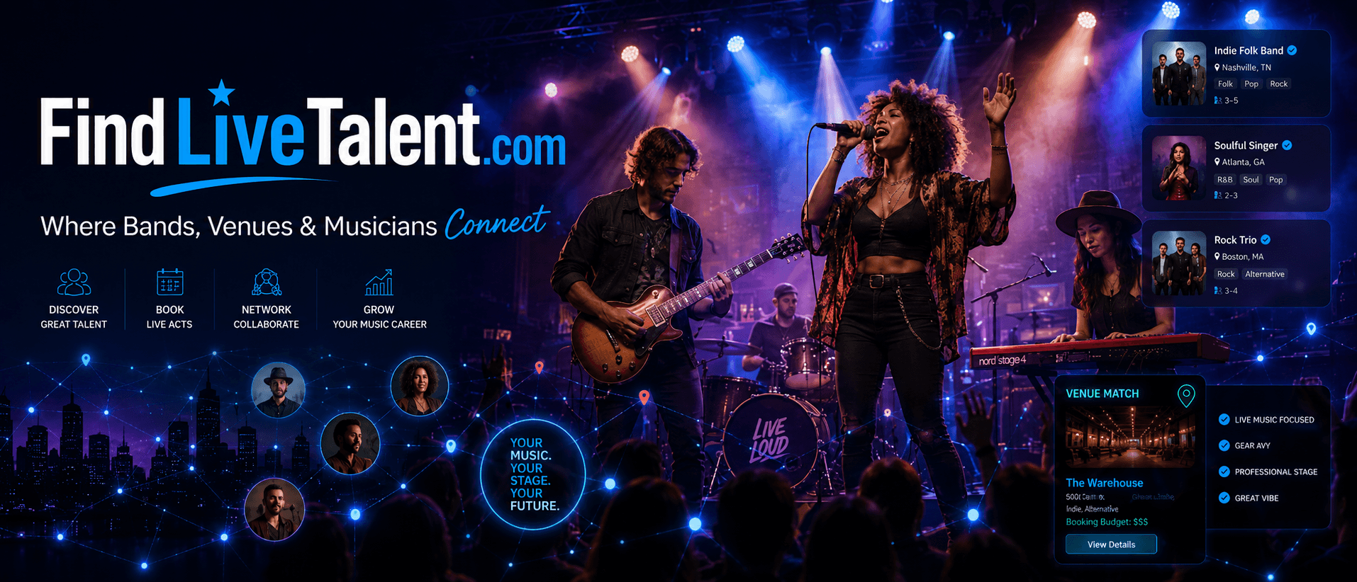 FindLiveTalent — Where Bands, Venues & Musicians Connect